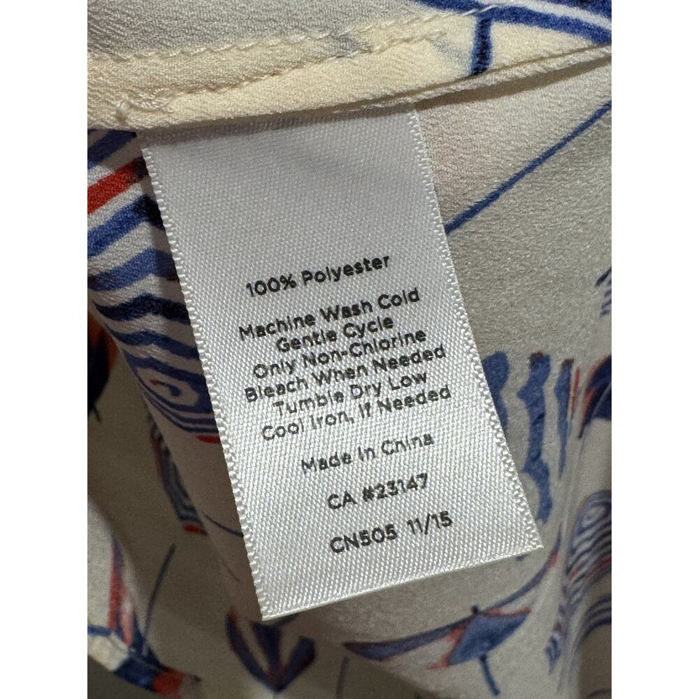 Talbots Pleated Button Up Flutter Sleeve Blouse S… - image 5